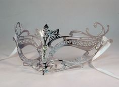 Buy Silver Tiara Design Masquerade Mask Laser Cut Metal Mask Online - Yacanna.com