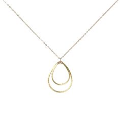 Double Brushed Teardrop Necklace - Necklaces - Gold - Gold - Azil Boutique Rose Gold Chain, Teardrop Necklace, Teardrop Pendant, Pendant Gold, Rose Gold Necklace, Sterling Silver Chain, Jewelry Care, Gold Vermeil, Sterling Silver Chains