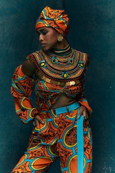 Adult Prom, Afrocentric Fashion, Cultural Art, Tunics Online, African Inspired Clothing, Orange Pants, Geometric Fabric, African Wear, African Beauty