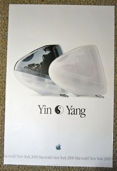 Yin Yang Poster, Apple Advertising, King Of Wands, Advertisement Poster, Computer History, Apple Imac, Retro Gadgets, Van Life Diy, Vintage Apple