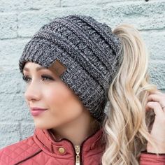 Be cozy all season with our C.C Multi-Toned Bun Beanie! This stretchy beanie is perfect for your top knot, bun, and ponytails - plus you can keep your hair down and still stay warm. It's made with quality C.C. Branding and comes in a multi-colored homespun pattern that is sure to turn heads. One size fits older kids to adults, so you can look and feel your best on the chilliest days. Get your beanie now and experience all-season comfort! Color: Gray.  Gender: unisex.  Age Group: adult. Slouchy Fashion, Crochet Hat Size Chart, Knitted Ponytail Hat, Crochet Hat Sizing, Rasta Hat, Beanie Pattern Free, Crochet Beanie Pattern Free, Top Knot Bun, Knot Bun