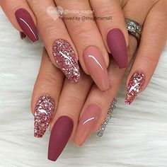 Nagellack Trends, Burgundy Nails, Makeup Hacks, Acrylic Nail Art, Prom Nails, Nail Arts