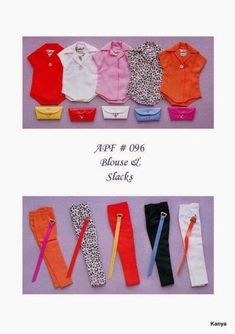 there are many different types of clothes for dolls and their names on the front cover