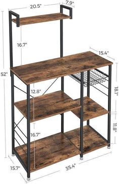 Wire Basket Kitchen Shelf - FredCo International rugs furniture theFredCo FredCo Bakers Rack Kitchen, Microwave Shelf, Microwave Stand, Kabinet Dapur, Spice Rack Organiser, Bakers Rack, Freestanding Kitchen, Material Selection, Kitchen Stand