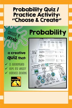 a poster with the words probably quiz / practice activity choose and creat