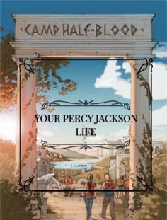 the cover to your percy jackson life, with an image of people walking in front of