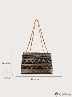 BirdinBag - Chic Geometric Shoulder Bag - Sleek and Elegant Design Chic Geometric Bags For Daily Use, Geometric Shoulder Bag For Everyday, Chic Geometric Shoulder Bag For Everyday, Everyday Geometric Bag, Chic Everyday Bag With Geometric Shape, Elegant Geometric Bags For Daily Use, Geometric Shopping Bags, Rectangular Bag With Geometric Pattern For Daily Use, Rectangular Bags With Geometric Pattern For Daily Use