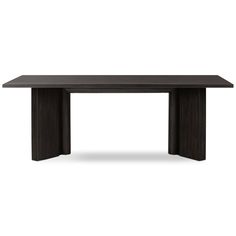 a dark wood table with two legs on the top and one leg extended to the other end