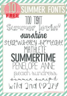 the top ten summer font styles