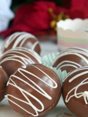 chocolate covered candies sitting on top of a table