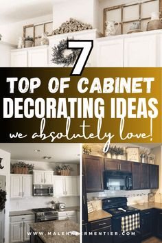 Above The Kitchen Cabinets Decor Decoration Above Kitchen Cabinets, Kitchen Design Neutral, Empty Space Above Kitchen Cabinets, Neutral Farmhouse Kitchen, Ideas For Above Kitchen Cabinets, Above The Kitchen Cabinets, How To Decorate Above Kitchen Cabinets