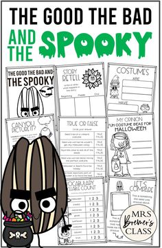 the good the bad and the spooky activity pack for kids to practice reading