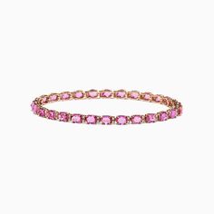 Effy 14K Rose Gold Pink Sapphire and Diamond Tennis Bracelet, 9.03 TCW Rose Stone, Diamond Tennis Bracelet, Rose Gold Pink, Tennis Bracelet Diamond, Tennis Bracelet, Pink Sapphire, Round Diamonds, Gold Metal, Tennis