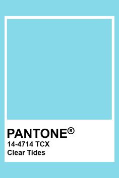 the pantone color is light blue and has a white rectangle on top of it