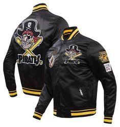 Design Standard fit jacket Two interior slip pockets Quilted lining Style and Team Spirit Heat-sealed fabric appliques with raised embroidery Additional Details Machine washable Officially licensed product Pittsburgh Pirates Logo, Pirates Logo, Raised Embroidery, Satin Jacket, Satin Jackets, Pittsburgh Pirates, Workout Jacket, Team Spirit, Satin Fabric