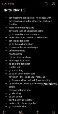 Couple Bucket List Relationships Things To Do, Couples Hangout Ideas, Date Hangout Ideas, Gift For Partner Ideas, Bf Hangout Ideas, Fun Things To Do With Your Boyfriend Date Nights, Dates For Introverts, College Date Night Ideas, Things To Do For Him Just Because