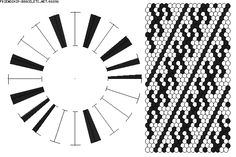 the pattern is shown in black and white, with an image of a circular design