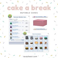 an image of a cake and other items on the webpage for bakery website design