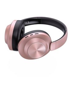 the bluetooth headphones are pink and black