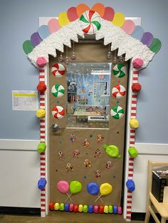 Gingerbread house classroom door for winter time! #gingerbread #gingerbreadhouses #classroom #classroomdoordecor #winter #christmas #christmasdoordecor #winterclassroom #classroomdecorations #preschool #preschoolteacher #preschoolactivity Candyland Christmas Classroom Door, Gingerbread Door Contest, Ugly Christmas Sweater Door, Christmas Classroom Door Easy, Classroom Fireplace Ideas, Classroom Window Christmas Decorations, Classroom Gingerbread House Decorations, Christmas Door Decorating Contest Daycare, Food Door Decorations Classroom