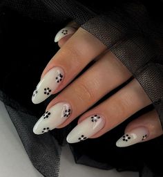 Shirt Nail Art, Bar Club Outfit, Black Nails Spring, Girly Black Nails, Long Almond Shaped Nails Designs, Clear Almond Nails Designs, Acrylics Almond Shape, Short Almond Nails Designs Summer, Ear Piercings With Gauges