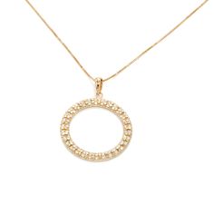 You're going to love this circle pendant!! Crafted from 14K Gold, the removable pendant has diamond accents throughout to give you the glitter and sparkle you've been looking for! DETAILS 14K Gold Open Circle Removable Pendant Available in your choice of finishes: White Gold or Yellow Gold Pendant measurements: 1-1/4"L x 15/16"W Diamond Clarity: SI2 Diamond Color: F Diamond Accents (approximately 0.50 ttcw) 18" Co-ordinating 14K Gold Chain Easy lobster-closure clasp Circle measures approximately Gold Circle, Necklace Shop, Yellow Gold Pendants, Gold Collection, Diamond Pendant Necklace, Circle Pendant, Rings Bracelets, Diamond Color, Diamond Clarity