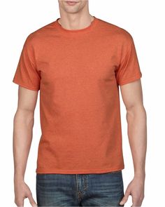 Gildan 5000 Heavy Cotton T-Shirt - BlankShirts.com Wholesale T Shirts, Orange Texas, American Brand, Neon Blue, Neon Colors, Carolina Blue, Cherry Red, Military Green, Ash Grey