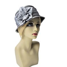 Dress Hat Church Hat With A Large Silver Grey Satin Band New Without Tags Accented With A Large Floral Rosette One Size Fits Most Adjustable Inner Head Band With A Drawstring. Material:100% Polypropylene See Measurements Below And In Pics Attached Approximate Measurements: Inner Head : 22" (Without Any Adjusting) Brim : 1.5" Height/Depth Crown: 3" Crown: 7" Gre Sat 60 Elegant Silver Hat For Spring, Elegant Silver Spring Hat, Church Hat, Dress Hat, Church Hats, Satin Flowers, Grey Dress, Dress Hats, Head Band