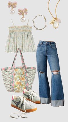 West Coast Summer Outfits, Casual Summer Outfits School, Grand Millennial Style Outfits, Muted Pastel Outfit, Paris Outfit Inspo Spring, Museum Date Outfit Summer, Mis Sized Outfits, Mom Outfits Summer, Feminine Summer Outfits