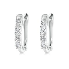 These classic hinged hoop earrings are designed in 18k white gold. They are embellished with brilliant round diamonds that are secured in prong settings. Diamond Jewelry Earrings, White Diamond Earrings, White Diamond, Prong Setting, Hinges, Diamond Jewelry, Round Diamonds, Diamond Earrings, Platinum