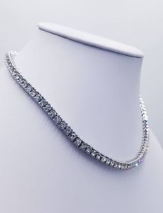 Vvs1 cubic zerconia crystals tennis chain 14kt white gold finish glue stone settings Plain Top Outfit, Tennis Chain, Plain Tops, Diamond Crystal, Stone Settings, Gold Finish, How To Look Pretty, Diamond Necklace, Necklace Lengths