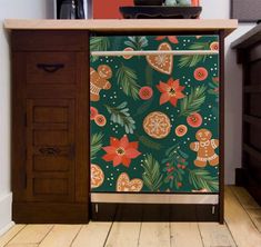 an image of a cabinet with christmas decorations on it