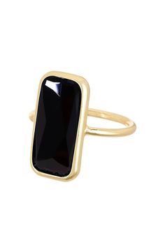 Black Onyx Rectangle Ring – Océanne Rectangle Ring, Facebook Black, French Design, Modern Jewelry, Black Onyx, Onyx, Gold Filled, Band, Ring