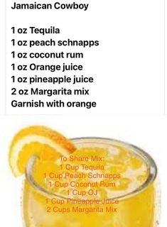 an orange drink with the ingredients in it