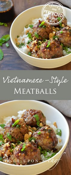 Vietnamese-Style Meatballs with Chili Sauce Meatballs With Chili Sauce, Vietnamese Dinner, Vietnamese Style, Lettuce Cups, Snacks Für Party, Kebabs, Vietnamese Recipes