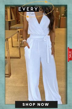 Sexy Elegant Solid with Belt V Neck Regular Jumpsuits(5 Colors) Chic Solid Color V-neck Bodysuit, V-neck Solid Color Bodysuit For Party, Fitted White Solid Color Jumpsuits And Rompers, Fitted White Jumpsuits And Rompers, Elegant Solid Color One-piece Jumpsuits And Rompers, White Fitted Jumpsuits And Rompers, Elegant Solid Color One-piece Jumpsuit Or Romper, Elegant Solid Color One-piece Jumpsuit, Elegant One-piece Jumpsuits And Rompers In Solid Color