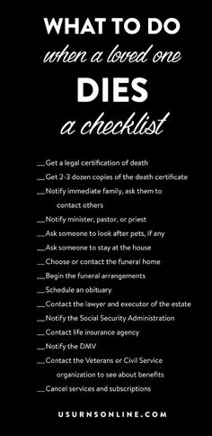 Checklist For When Someone Dies, When A Loved One Dies, Life Organization Binder, Living Trust