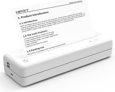 an electronic device with a sheet of paper on it's back side and instructions for the product