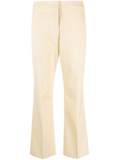 Cream Pants With Pressed Crease For Work, Beige Straight Pants For Workwear, Cream Workwear Pants With Pressed Crease, Classic Straight Leg Cream Dress Pants, Classic Cream Straight Leg Dress Pants, Classic Cream Wide Leg Pants For Work, Classic Cream Pants With Straight Hem, Butter Yellow, Versace Outfit