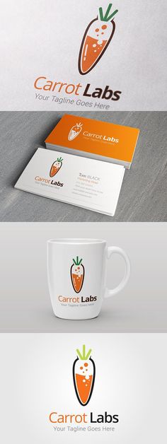 carrot labs logo and business card design