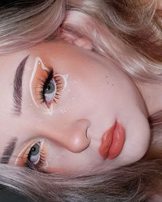 3d butterfly makeup - Google Search Butterfly Makeup, Peach Makeup, Orange Makeup, Spring Butterfly, Simple Butterfly, Dewy Makeup, Colourpop Cosmetics, Fairy Makeup, 3d Butterfly