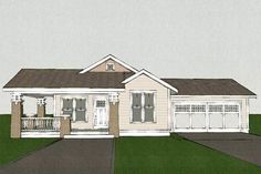 this is an artist's rendering of a two - story house