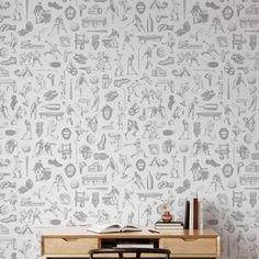 Wall Blush SG02 Letterman Grey Wallpaper in stylish home office, with focus on textured wall decor. Vintage Sports Bedroom, Vintage Sports Room, Vintage Sports Nursery, Baseball Theme Room, Sports Themed Bedroom, Orange Peel Wall Texture, Sports Room Boys, Wall Blush, Boys Room Wallpaper