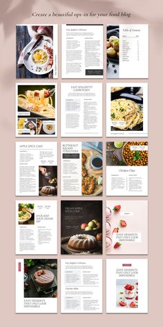 the recipe book is open and ready to be used as a brochure or pamphlet