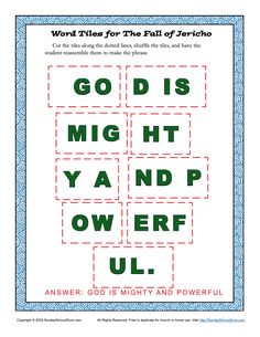 words that spell out the word god's might be in this printable game