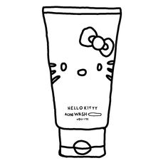 a tube of hello kitty face wash on a white background with the words hello kitty above it