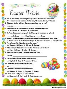 an easter trivia is shown in this image