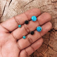 *ROUND here* Studs | Turquoise Tuesday Flower Engagement Ring Set, Square Cut Rings, Real Turquoise Jewelry, Handmade Turquoise Jewelry, Gold Bar Earrings Studs, Bohemian Diesel, Rose Gold Morganite, Turquoise Jewelry Native American, Bar Stud Earrings