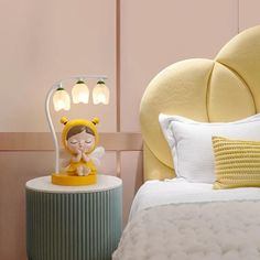 Introducing the Econiko Cute Rabbit Princess Bedside Lamp, a delightful addition to any child's room. This charming table lamp is thoughtfully designed to create a warm and inviting atmosphere while also being gentle on the eyes. Perfect for bedtime stories, playtime, or simply adding a touch of whimsy to the decor. Crafted with care and attention to detail, this lamp features a frosted glass shade that emits a soft and soothing light. The modern style and iron finish make it a perfect fit for any bedroom decor. The LED bulbs provide energy-efficient lighting that is sure to last for years to come. With a wattage range of 6-10W, this lamp offers just the right amount of brightness for reading or relaxing. The knob switch allows for easy on/off control, while the G4 base type ensures compat Kids Bed Side Lamp, Miffy Lamp Nursery, Pink Kawaii Lamp, Kids Pink Lamp, Pink Flower Lamp, Childrens Desk, Bedroom Bedside Lamp, Table Lamps For Bedroom, Energy Efficient Lighting