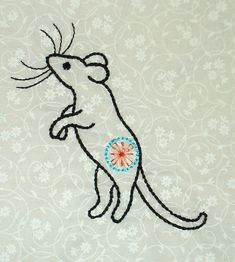 a drawing of a mouse on a white background